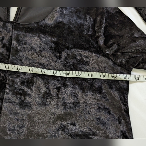 Lord & Taylor Context Black Velvet Shift Dress Large - Picture 7 of 9